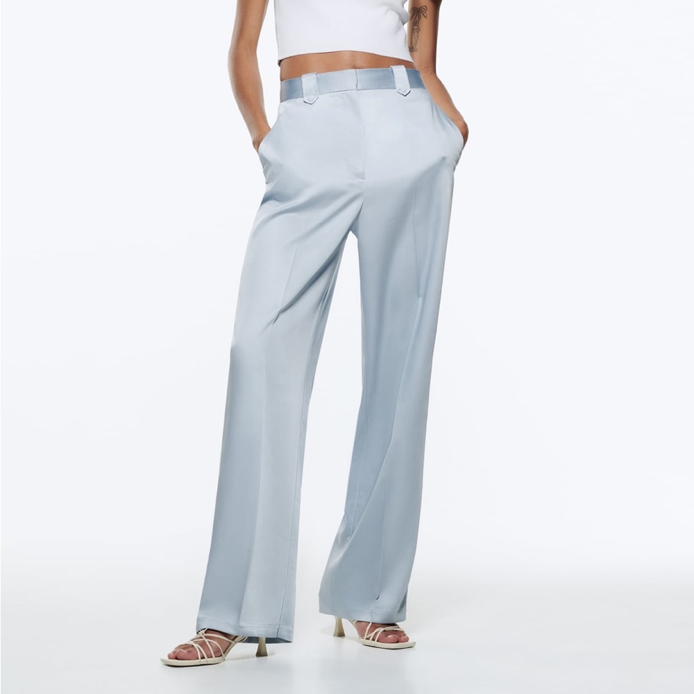 Zara Light Blue Wide Leg Pants Size XS